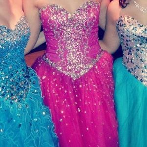PINK PROM DRESS WITH CORSET BACK